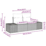 Garden Sofa with Cushion Grey 123 x 62 x 69cm Poly Rattan 42006794