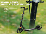 Kids Scooter with Four-Level Adjustable Handlebar, Dual Brake System, 200mm Wheels, ABEC-7 Bearings, T3398P348533