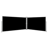 Side Awning Black Polyester with PU coating 160 x 600 cm 42178