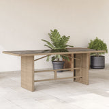 Garden Table Beige PE rattan 190 cm long, 80 cm wide, 75 cm high 365605