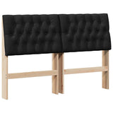 Upholstered Headboard Black 150 cm Solid Pine Wood 879336