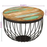 Coffee Table 50x35 cm Solid Wood Reclaimed and Steel 352025