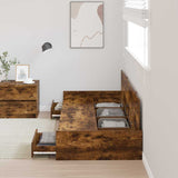 Bed Frame with Headboard Smoked Oak 90 x 200 cm Engineered Wood 3335233