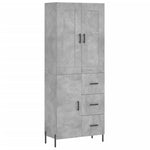 Highboard Concrete Grey 69.5x34x180 cm Engineered Wood 3199821