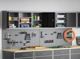 Tool Cabinet Set with Shelf with Storage 4 pcs Black Steel 3321406