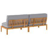 Sofa Set with Cushion Grey 240 x 80 x 69 cm Solid Acacia Wood 3418217