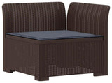 5-Seater Garden Sofa with Cushions Rattan Look PP Brown 3444041