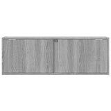 TV Wall Cabinet with LED Lights Grey Sonoma 100x31x35 cm 852269