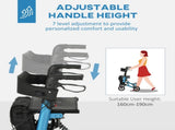 Folding Rollator Walker with Seat, Backrest, Lightweight Walking Frame with Storage Bag, Dual T3398P344717