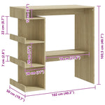 Bar Table with Storage Rack Sonoma Oak 100x50x101.5 cm Engineered Wood 809452