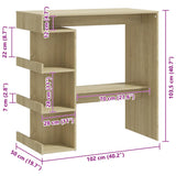Bar Table with Storage Rack Sonoma Oak 100x50x101.5 cm Engineered Wood 809452