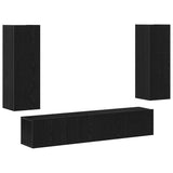 TV Cabinet Set Wall-mounted 4 pcs Black oak 160 x 30 x 30 cm 3393208