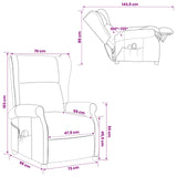 Wing Back Electric Massage Recliner Chair Dark Brown Fabric 3460295