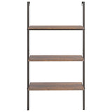 3-Tier Leaning Shelf Dark Brown and Black 64x35x120.5 cm 336380