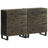 Sideboards 2 pcs Black 60x33x75 cm Solid Wood Mango 3309998