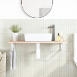 Basin Shelf Wall Mounted Steel and Solid Wood Oak 3302550