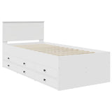 Daybed with Drawer White and Black 90 x 200 cm Engineered Wood 3408529