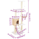 Cat Tree with Sisal Scratching Post Seagrass 170737