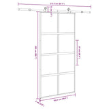Sliding Door with Hardware Set 102.5x205 cm Tempered Glass and Aluminium 3333012