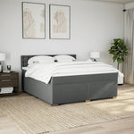 ZNTS Box Spring Bed with Mattress Dark Grey 180x200 cm Fabric 3285982
