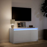 TV Cabinet with LED White 100x34x50 cm Engineered Wood 852208