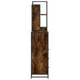 4 Piece Bathroom Furniture Set Smoked Oak Engineered Wood 3301297