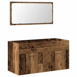 Bathroom Cabinet with Mirror Old Wood Engineered Wood 856381