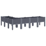 ZNTS Garden Planter with Legs Grey 160x120x42 cm PP 367906