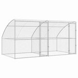 Dog Kennel 2 pcs Silver 4 x 2 x 2 m Galvanised steel 3368333