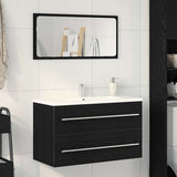 Bathroom Sink Cabinet Black Oak 80x38.5x48 cm Engineered Wood 862535