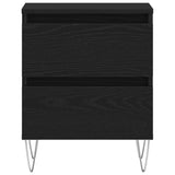ZNTS Bedside Cabinet Black Oak 40x35x50 cm Engineered Wood 863486