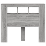 LED Headboard Grey Sonoma 120x18,5x103,5 cm Engineered Wood 837342