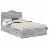 Storage Bed Grey Sonoma 120 x 200 cm Engineered Wood 3413525