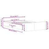 Bed Frame without Mattress Black 150x200 cm King Size 3203755