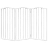 Dog Gate Foldable 3 Panels White 150 cm Poplar Wood 352214