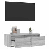 TV Cabinet with LED Lights Grey Sonoma 75x35.5x25 cm 860234