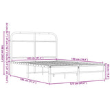 Bed Frame without Mattress 120x190 cm Small Double Brown Oak Engineered Wood 4100461