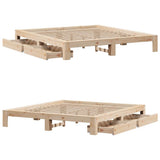 Bed Frame without Mattress 200x200 cm Solid Wood Pine 3308987