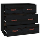 Sideboard Black 80x40x75 cm Solid Wood Pine 820111