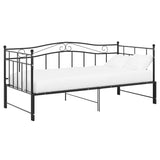 Pull-out Sofa Bed Frame without Mattress Black Metal 90x200 cm 324782