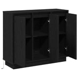 LED Sideboard Black Oak 90 x 32 x 75 cm Engineered Wood 869675
