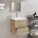 Bathroom Cabinet with Mirror Sonoma Oak Engineered Wood 804866
