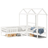 Bed and Bench Set with Roof without Mattress White 80x200 cm 3282178