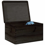 Wooden Box with Lid Black 40x30x23 cm Solid Wood Pine 4017396