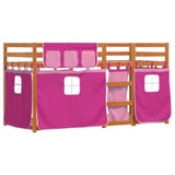 Bunk Bed without Mattress Pink 90x190 cm Single Solid Wood Pine 3283951