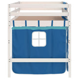 Kids' Loft Bed with Curtains without Mattress Blue 90x190cm 3206977