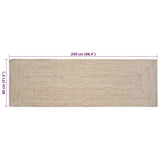 Area Rugs Natural and White 80 x 250 cm Jute 42010473
