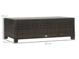 PE Rattan Garden Coffee Table with Glass Table Top - Brown T3398P314696