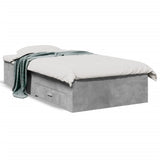 Bed Frame Concrete grey Engineered wood and plywood Single 3280436