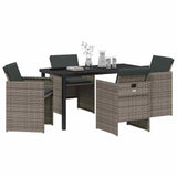 Garden Dining Set 5 pcs Grey Poly Rattan 3380598